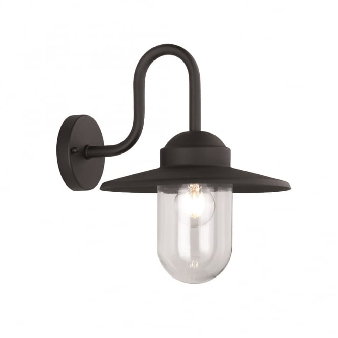 Franklite Franklite Outdoor Wall Light In Matt Black Finish With Clear Glass Shade OD6615